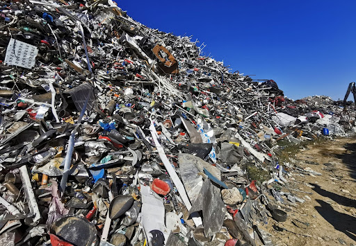 A pile of electronics recycler material